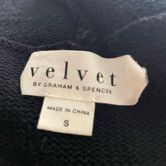 Velvet by Graham & Spencer Striped Knit Sweater Hoodie Sz Small Cashmere Blend - Picture 4 of 6